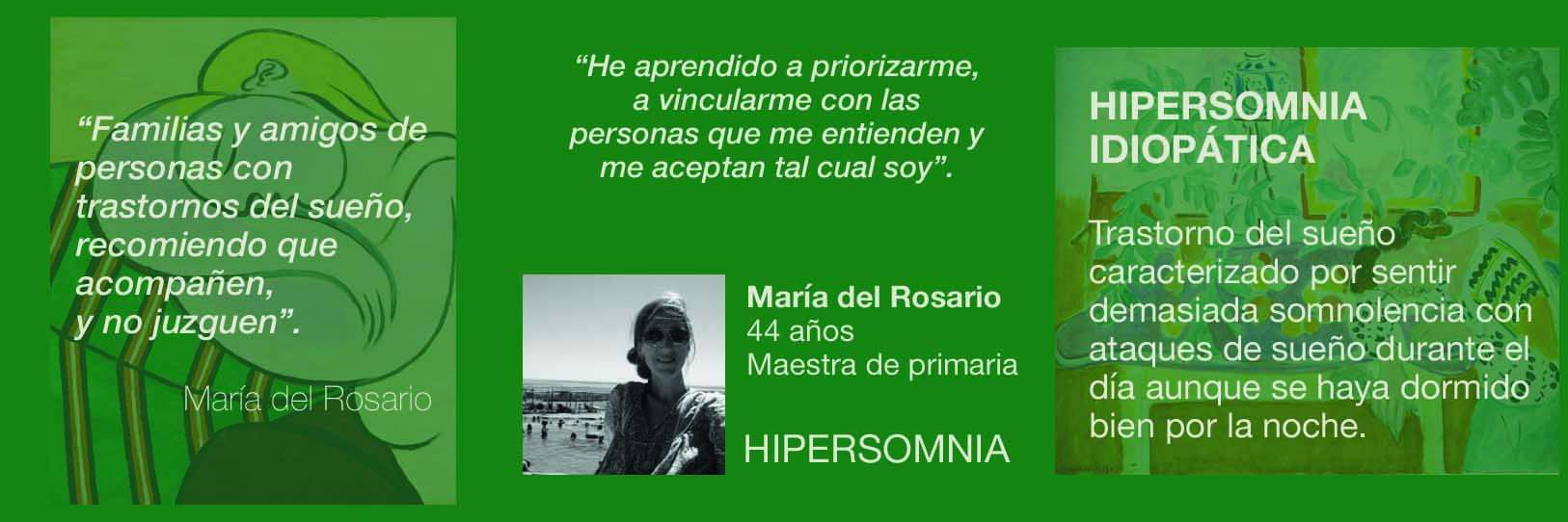 Citas de María del Rosario, mujer con Hipersomnia Idiopática